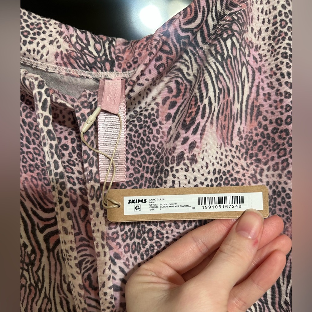 Skims Pink Animal Print pajama bottoms